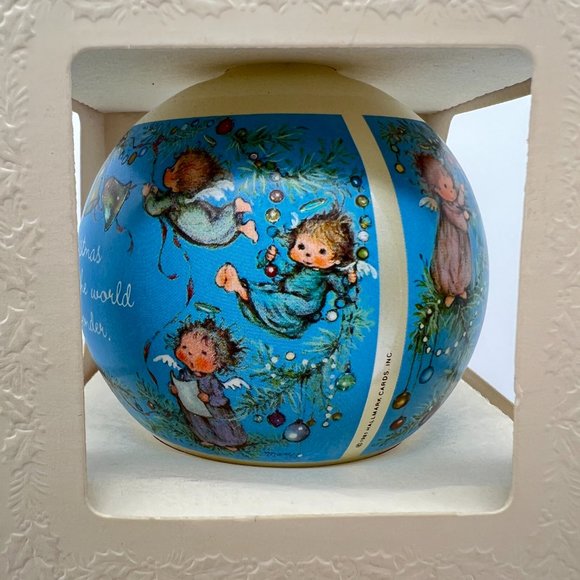 Hallmark Keepsake MARY HAMILTON Angels GLASS Ornament 1981 NEW IN BOX - Picture 5 of 11